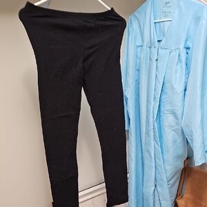 Women's NWT So Elegant Black Multicolor Speckles Women's Pants Leggings